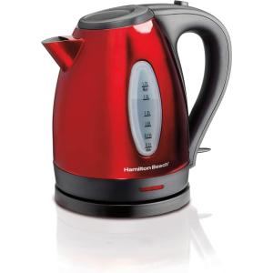 image:imageHamilton Beach Electric Tea Kettle Water Boiler amp Heater 17 Liter Cordless Serving 1500 Watts for Fast Boiling AutoShutoff and BoilDry Protection Stainless Steel 40880BPAFree  Red