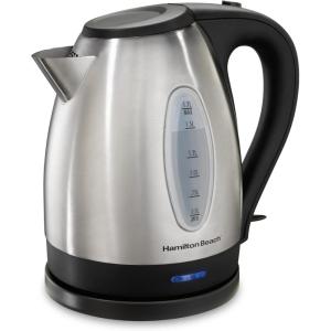image:imageHamilton Beach Electric Tea Kettle Water Boiler amp Heater 17 Liter Cordless Serving 1500 Watts for Fast Boiling AutoShutoff and BoilDry Protection Stainless Steel 40880BPA Free  Stainless Steel