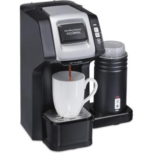 image:imageHamilton Beach FlexBrew SingleServe Coffee Maker with Milk Frother Compatible with KCup Pods and Grounds 1cups Black 49949