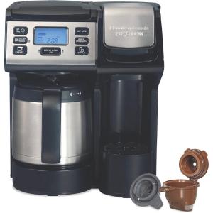image:imageHamilton Beach FlexBrew Trio 2Way Coffee Maker Compatible with KCup Pods or Grounds Combo Single Serve amp Full 12c Thermal Pot Black and Stainless  Fast Brewing12 Cups
