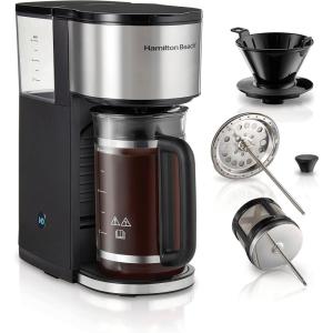 image:imageHamilton Beach Home Barista 7in1 Small Coffee Maker with Seven Ways to Brew 6 Cup Carafe Drip Single Serve French Press Pour Over Cold Brew EasyFill Reservoir Black 462516 Cup Carafe