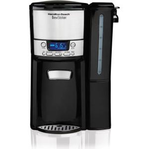 image:imageHamilton Beach One Press Programmable Dispensing 12 Cup Coffee Maker with Internal Coffee Pot Stays Warm and Fresh for Hours 60 oz Removable Reservoir Black amp Stainless Steel 47950Black