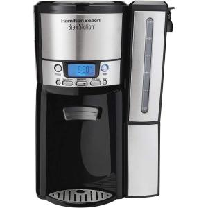 image:imageHamilton Beach One Press Programmable Dispensing 12 Cup Coffee Maker with Internal Coffee Pot Stays Warm and Fresh for Hours 60 oz Removable Reservoir Black amp Stainless Steel 47950Black  Stainless steel