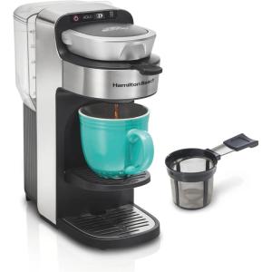 image:imageHamilton Beach The Scoop Single Serve Coffee Maker amp Fast Grounds Brewer for 814oz Cups Brews in Minutes 40oz Removable Reservoir Stainless Steel 49987Silver