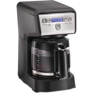 image:imageHamiton Beach 12 Cup Compact Programmable Drip Coffee Maker with NoDrip Burosilicate Glass Carafe 2Hour Auto Shutoff SpaceSaving Design Black with Stainless Steel Accents 46200