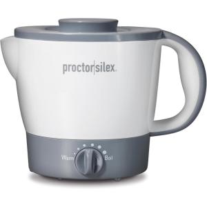 image:imageProctor Silex 32oz Adjustable Temperature Hot Pot Electric Kettle for Tea Boiling Water Cooking Ramen Noodles and Soup PFASFree Nonstick Coating White 48507MNWhite
