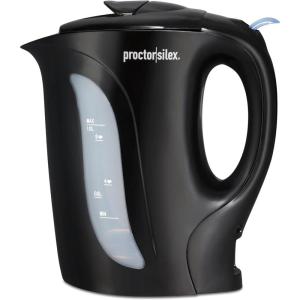 image:imageProctor Silex Electric Tea Kettle Water Boiler amp Heater AutoShutoff amp BoilDry Protection 1000 Watts for Fast Boiling 1 Liter WhiteBlack