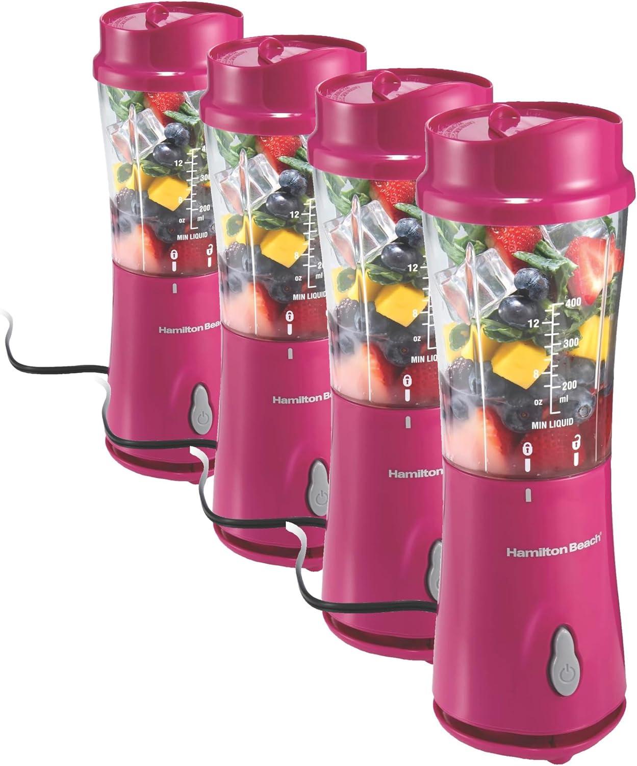 image:imageHamilton Beach Portable Blender for Shakes and Smoothies 14 Oz BPA Free Travel Cup amp Lid Durable Stainless Steel Blades Personal Smoothie Blender Blue 51132GRaspberry