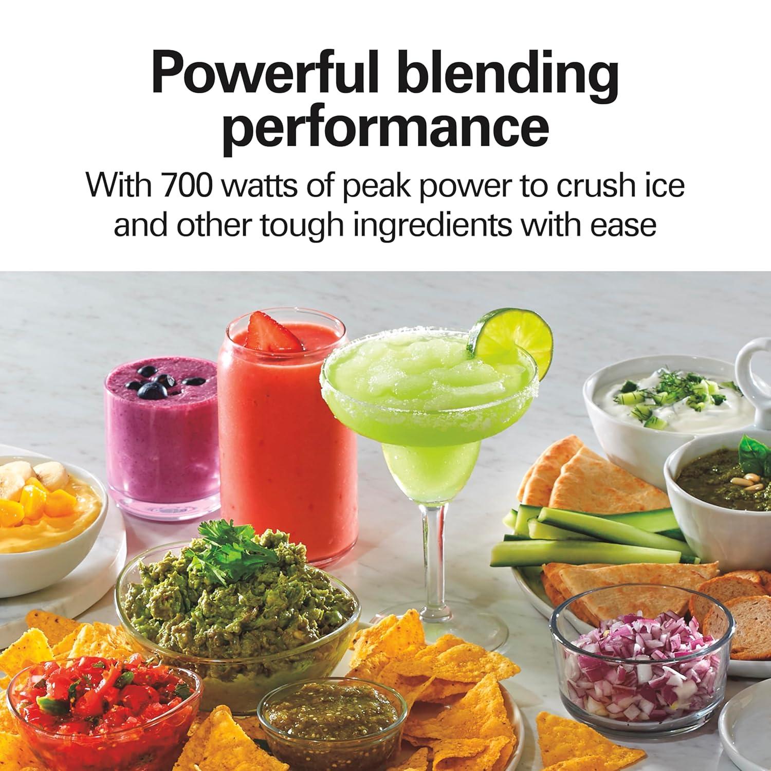 image:imageHamilton Beach Power Elite Blender for Smoothies with 3Cup Vegetable Chopper Mini Food Processor 40oz Glass Jar 12 Functions for Puree Ice Crush Black 58149Black