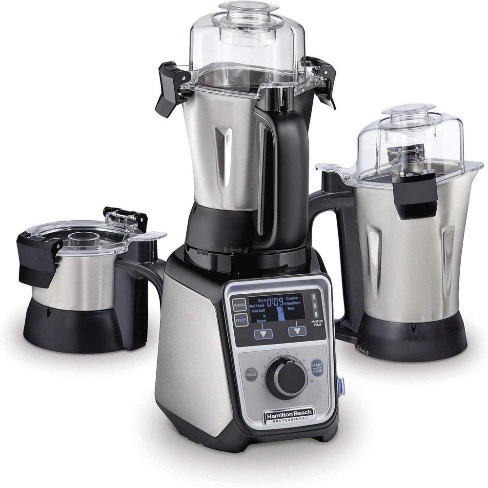image:imageHamilton Beach Professional 4in1 Juicer Mixer Grinder CommercialGrade 1400 Watt Motor 3 Leakproof Jars For Wet and Dry Spices Chutneys and Curries Engineered in India amp USA 58770 Stainless