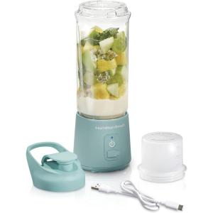 image:imageHamilton Beach Mini Cordless Portable Personal Blender for Shakes and Smoothies USB Rechargeable 16 oz Jar with Leakproof Travel Lid 6 Stainless Steel Blades Pink 51181Blue