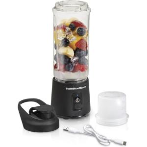 image:imageHamilton Beach Mini Cordless Portable Personal Blender for Shakes and Smoothies USB Rechargeable 16 oz Jar with Leakproof Travel Lid 6 Stainless Steel Blades Pink 51181Black