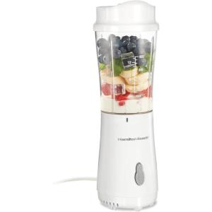 image:imageHamilton Beach Portable Blender for Shakes and Smoothies 14 Oz BPA Free Travel Cup amp Lid Durable Stainless Steel Blades Personal Smoothie Blender 2 Jars  White 51102VWhite