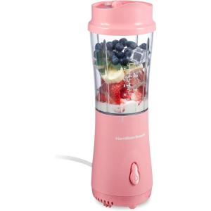 image:imageHamilton Beach Portable Blender for Shakes and Smoothies 14 Oz BPA Free Travel Cup amp Lid Durable Stainless Steel Blades Personal Smoothie Blender 2 Jars  White 51102VCoral