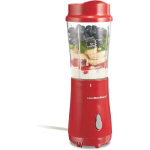 image:imageHamilton Beach Portable Blender for Shakes and Smoothies 14 Oz BPA Free Travel Cup amp Lid Durable Stainless Steel Blades Personal Smoothie Blender 2 Jars  White 51102VRed