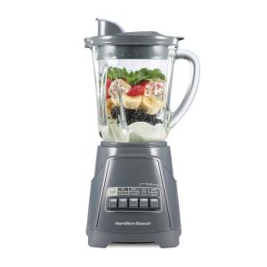 image:imageHamilton Beach Power Elite Blender for Smoothies with 3Cup Vegetable Chopper Mini Food Processor 40oz Glass Jar 12 Functions for Puree Ice Crush Black 58149Gray